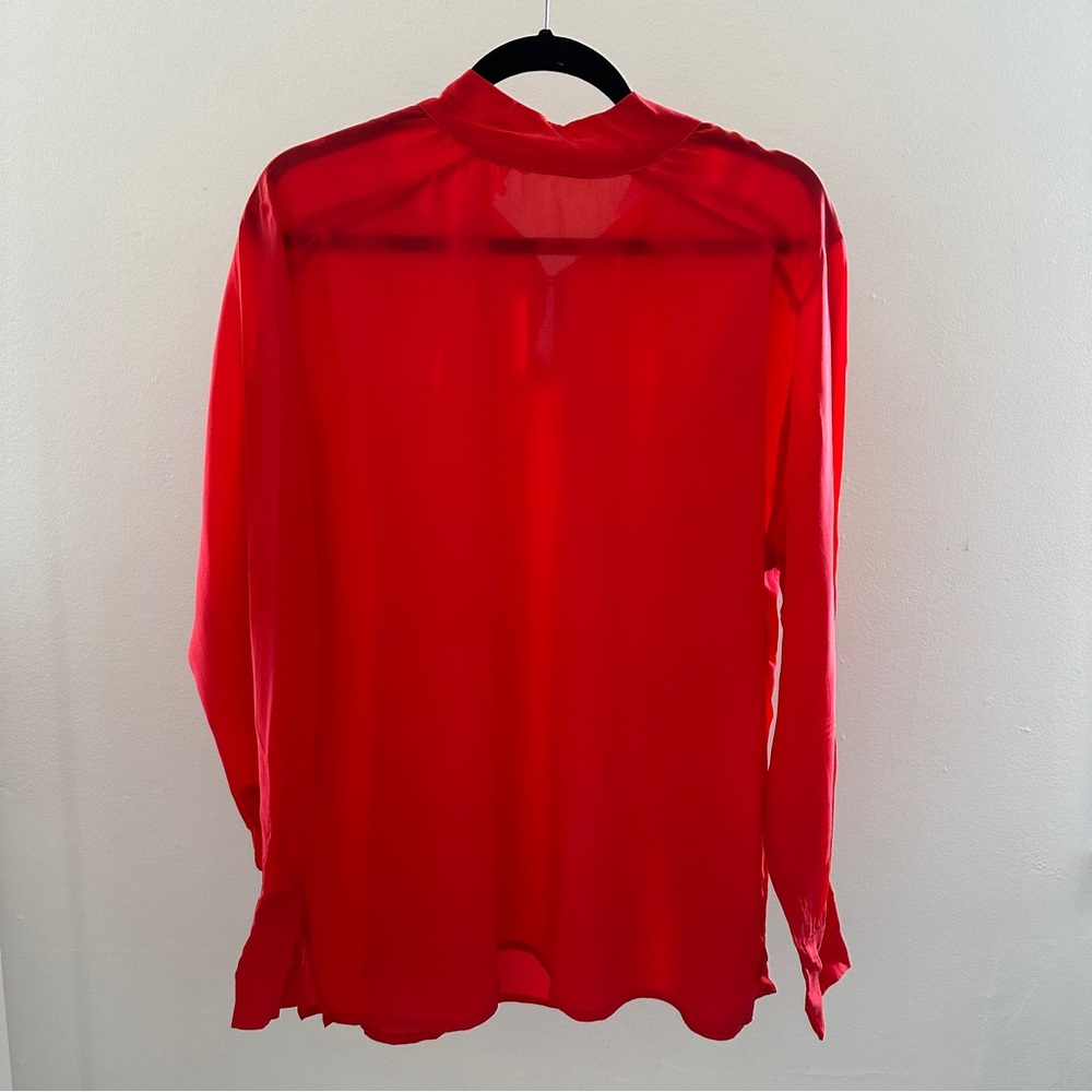 Acacia / XS / silk long sleeve cuff neck shirt
